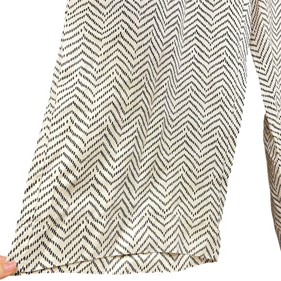 MASAI COPENHAGEN Perdita Trousers Cream w/ Black Chevron Dot Wide-Leg Pants Sz L - Picture 5 of 8